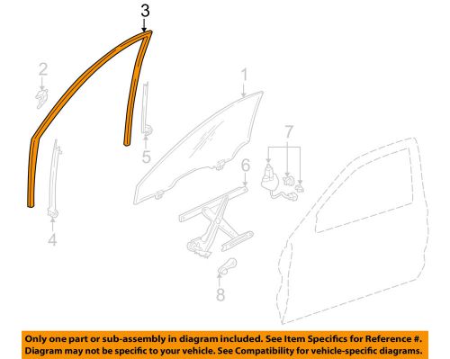 Honda oem 96-00 civic front door-run channel right 72235s03g01