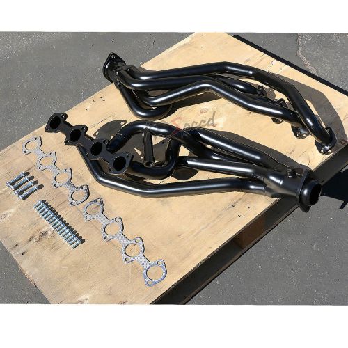 4.6 281 black coated steel long tube header exhaust sn95 96-04 ford mustang v8