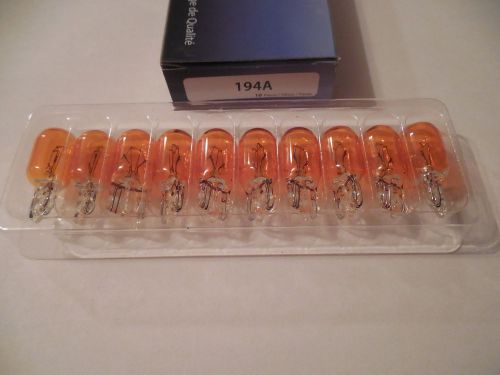 Box 10 amber 194a mini wedge side marker license plate light bulbs lamp 194 na