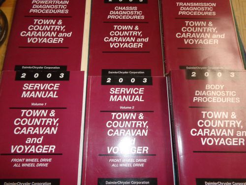 2003 chrysler town &amp; country shop manual set / all 6 original service books