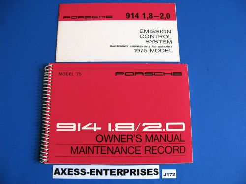 75 - 1975 porsche 914 1.8 2.0 owners users manual drivers maintenance book  j172