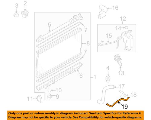 Infiniti nissan oem 08-10 m45 4.5l-v8 radiator-hose left 21632ej80a