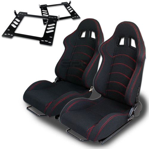 Type-1 racing seat black cloth+silder/rail+for 07-14 wrangler 4-dr bracket x2