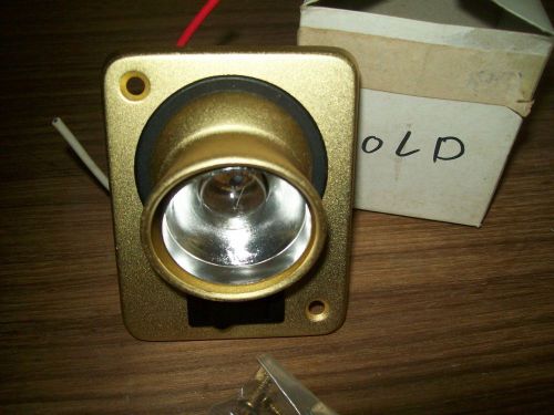 Gold aluminum salon,galley, bar - cabin spotlight 3.5&#034; x 3&#034; 12 volt