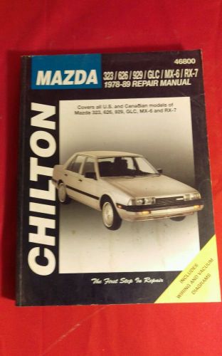 Chilton 1978-1989 mazda repair manual p/n 46800 rx-7 mx-6 323 626 929 glc
