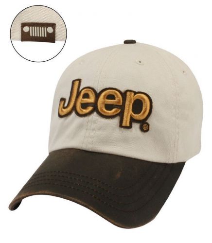 New jeep wrangler or wrangler unlimited leather visor rear grille logo hat cap!