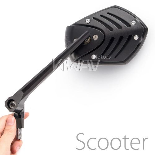 Vawik shield mirrors black adjustable 8mm 1.25 pitch for scooter moped atv θ