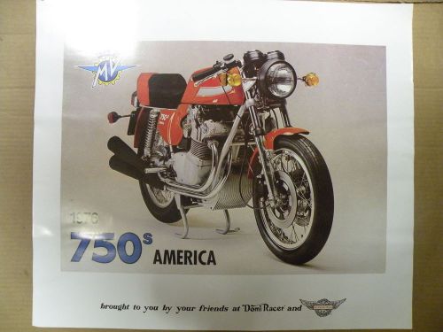 Mv augusta 750 racing poster vintage classic motorcycle 22x25 italian america