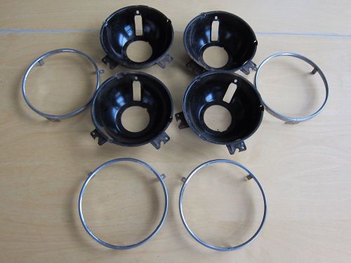 Ford mercury headlight buckets and chrome bezels c8ob-17-a