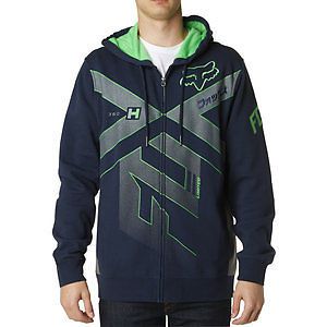 Fox racing divizion mens zip up hoody indigo/blue