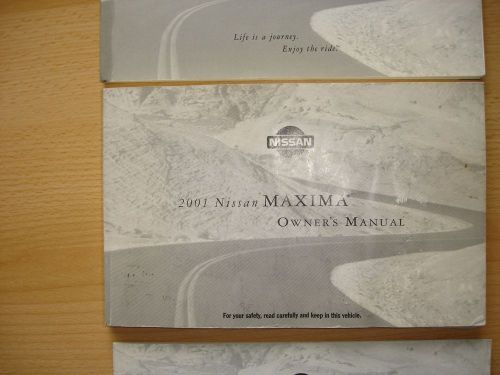 2001 nissan maxima owners manual with case &amp; various supplements