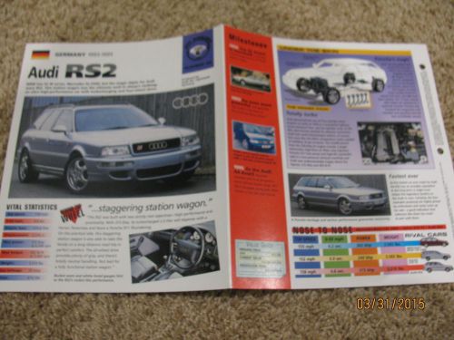 ★★ audi rs2 - collector brochure - spec sheet - photo 1993 / 1994 / 1995 ★★