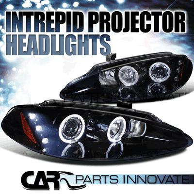 Glossy piano black dodge 98-04 intrepid tinted led projector headlights