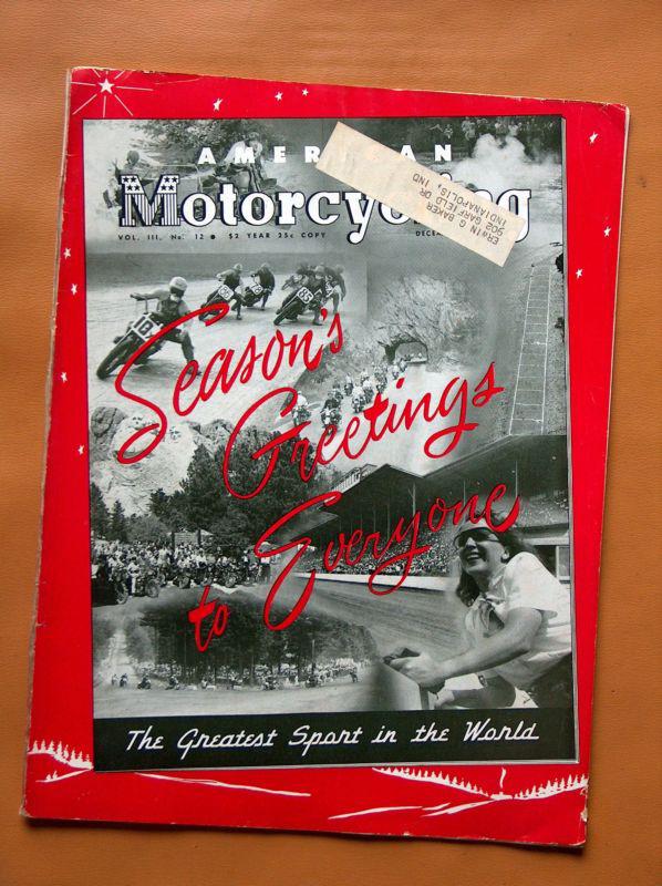 One of a kind 1949 american motorcycling magazine / owned by cannonball baker!