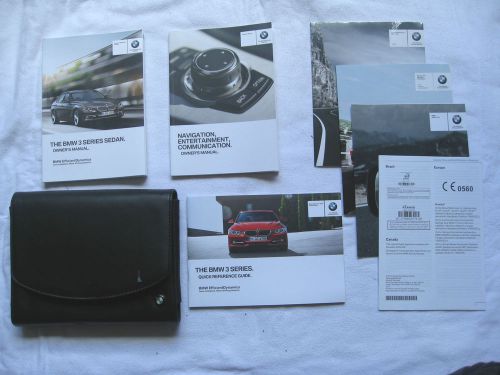 2013 bmw 3-series 3-hybrid sedan owners manual set w/case, nav, quick ref