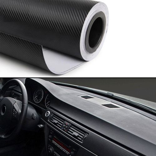 Carbon fiber texture decal dashboard vinyl wrap decorative sticker 12&#034;x50&#034; black