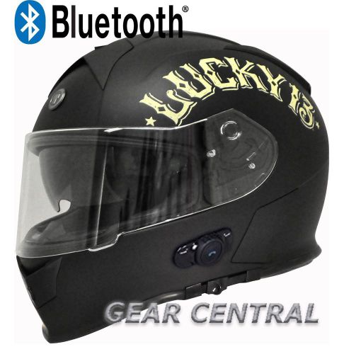 Torc t14 bluetooth full face dual visor motorcycle helmet lucky 13 bullhead
