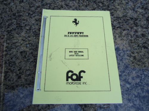 Ferrari 330 gt 2+2 coupe work shop manual faf copy