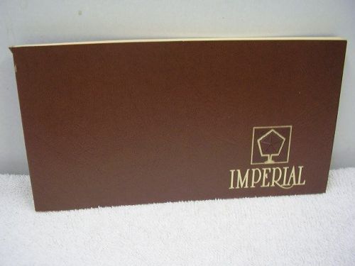 1981 chrysler imperial  nice  original owners manual