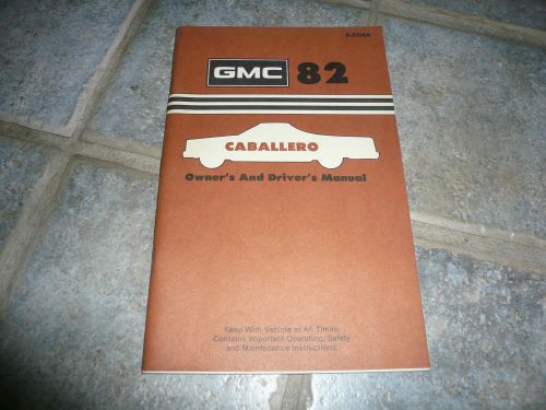 1982 gmc caballero owner&#039;s manual vintage - glove box  x-8206 a