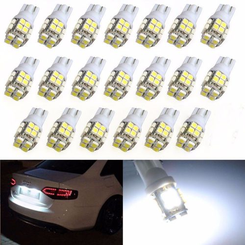 20pcs t10 194 168 2825 w5w 20-smd led white super bright car wedge lights bulb