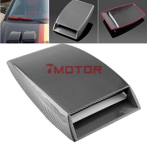 New black carbon fiber air scoop flow vent decorative bonnet cover auto car hood