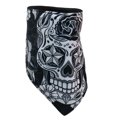 Sugar skull face mask motorcycle fleece snowboard ski biker skier neck warmer