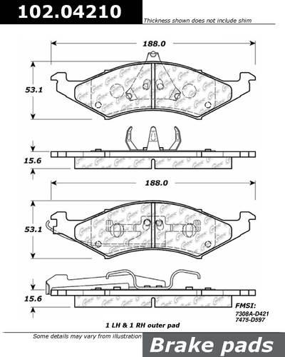 Centric 102.04210 brake pad or shoe, front-c-tek metallic brake pads