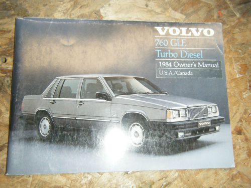 1984 volvo 760 gle turbo diesel original factory owners manual operators book