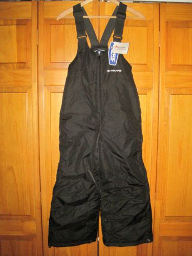 Polaris insulated snowmobile bibs youth boys s black lined waterproof nwt new