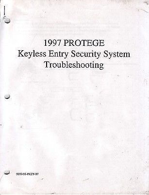 1997 mazda protege keyless entry repair t/s  manual