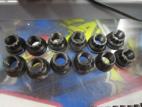 12 custom flanged 7/16&#034; fine thread nuts w/hardened washers 426 hemi inside head