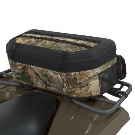 Camo atv range rack cargo bag &amp; scabbard utv front or rear storage realtree xtra