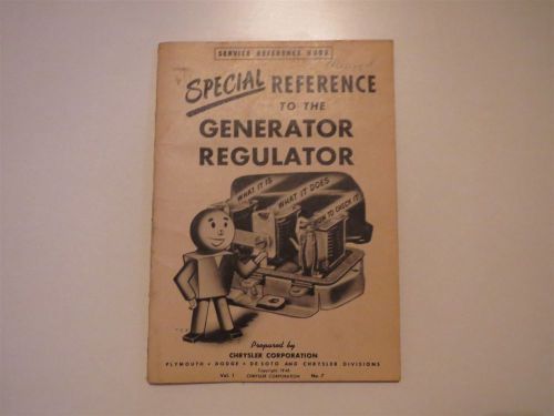 1948 dodge chrysler plymouth desoto generator regulator reference manual 1-7