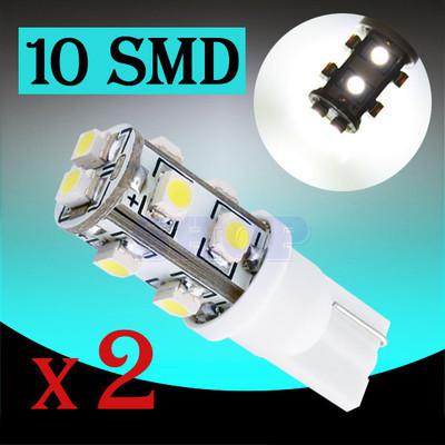 2pcs t10 10 smd license plate pure white 194 w5w 10 led car light bulb lamp