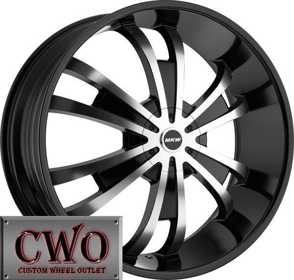 24 black mkw m109 wheels rims 6x135/6x139.7 6 lug expedition tahoe yukon