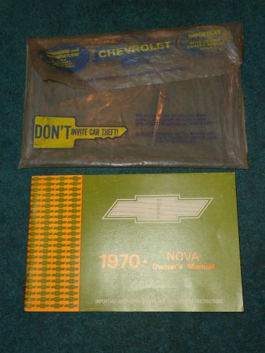 1970 chevrolet / nova owner&#039;s manual  / original guide book with sleeve