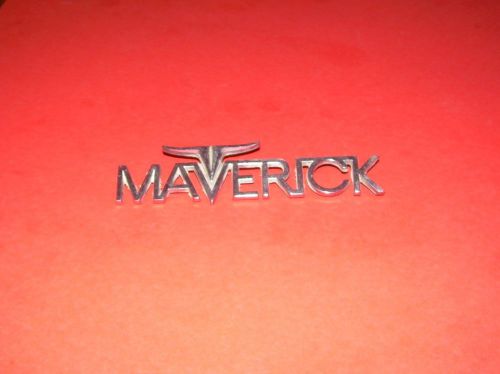 &#034;maverick&#034;  nameplate - large, 5-3/4&#034; long. chrome finish is in mint condition.