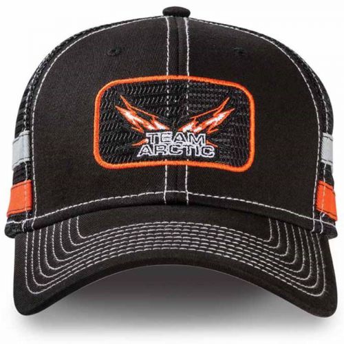 Arctic cat team arctic stripes with mesh baseball cap hat black orange, 5253-141