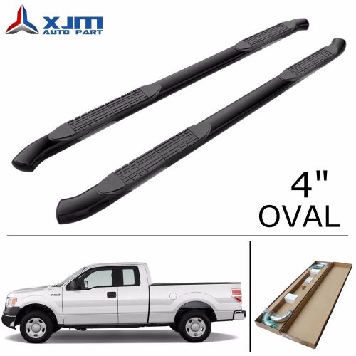 Xjm 4&#034; bent oval black nerf bar for 09-14 ford f150 super cab step running board