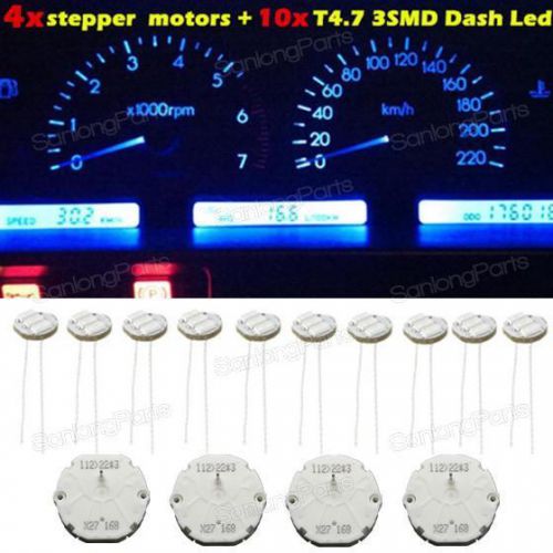 4x stepper motor x27168 speedometer cluster 10x t4.7 blue led for gm gmc