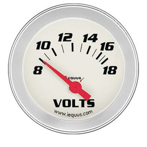 Equus 8468 2-5/8&#034; voltmeter 8 to 18 volt white dial face 90 sweep