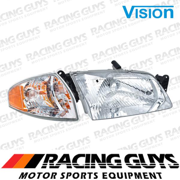 Rt passenger head light clear lense rh+corner composite 00-03 mazda 626 new