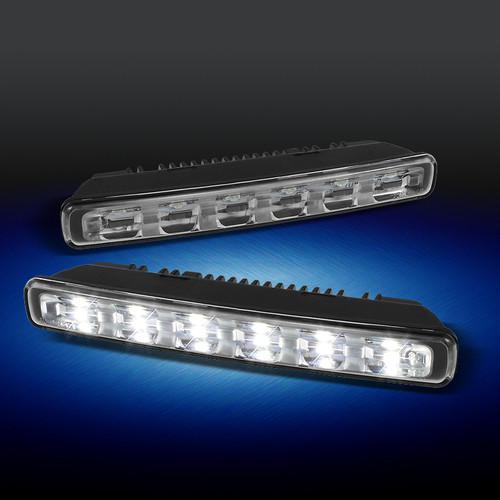 Super bright 6 led hyper white drl daytime running bumper driving fog lights