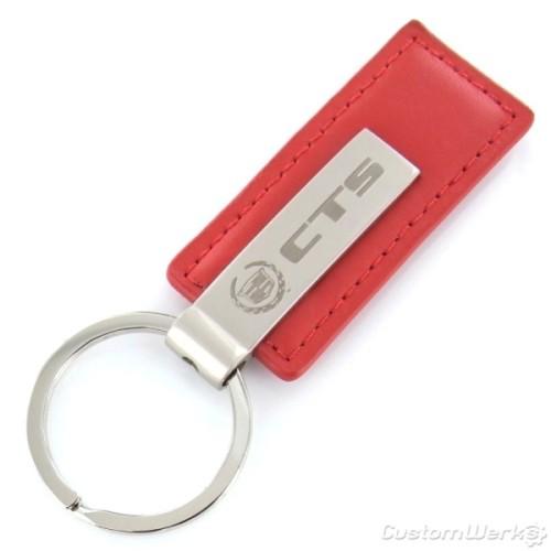 Cadillac cts red leather rectangular key chain