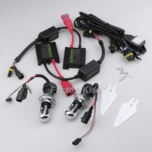 35w 12v dc bi-xenon hid dual beam light h4-3 6000k kit slim ballast