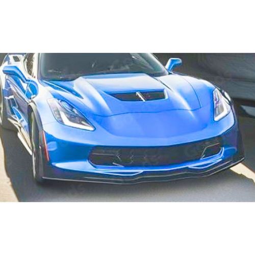 Fit 14-19 corvette c7 z06 stage 3 front lip splitter + side winglets gloss black