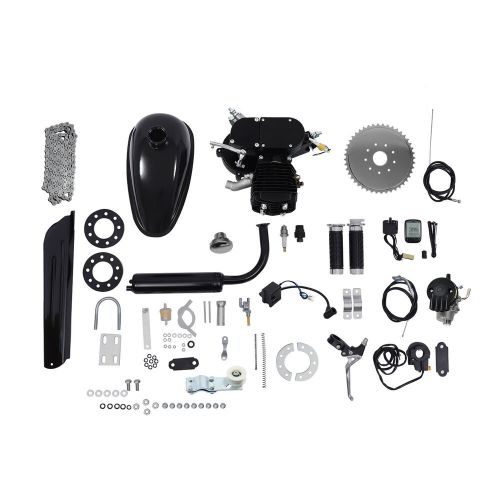 2-stroke 80cc gasoline bike motor engine bicycle engine kit full set 80cc black