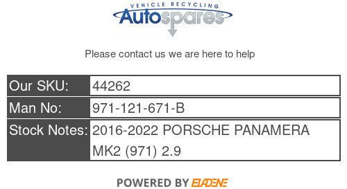 Porsche panamera mk2 971 2016-2022 2.9 v6 e-hybrid vacuum pump 971-121-671-b