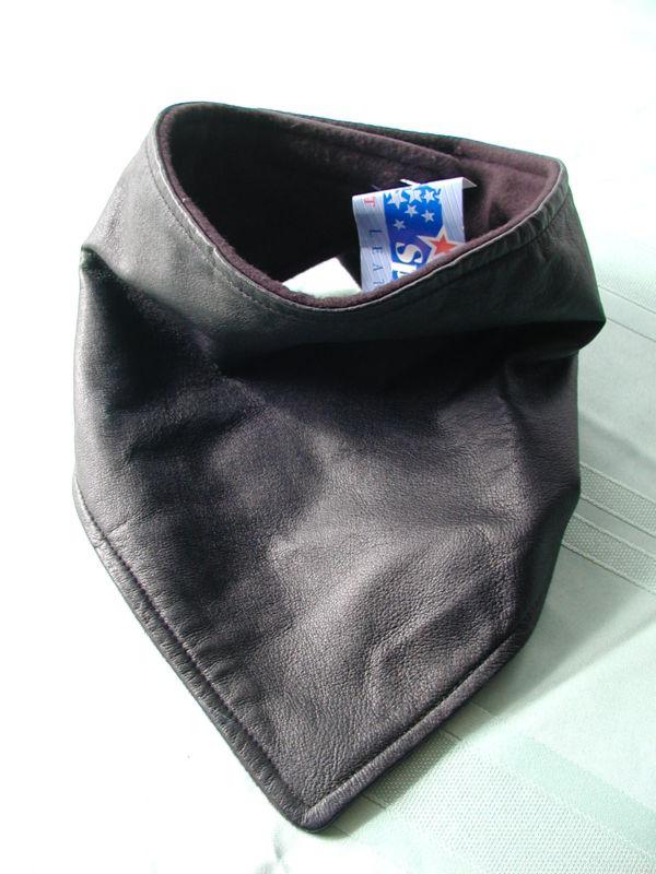 Leather face mask bandana with fleece lining